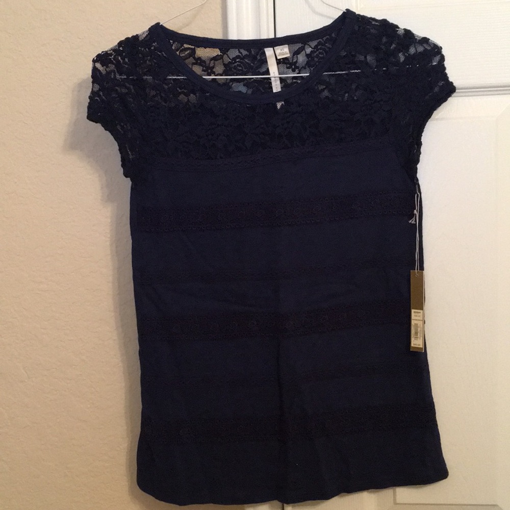 LC Lauren Conrad Blue lace shirt size XS